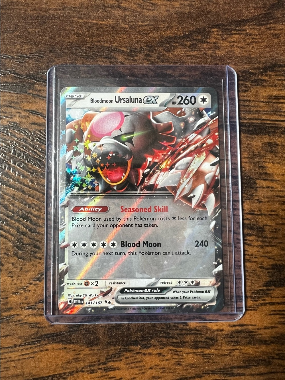 Pokemon Bloodmoon Ursaluna EX Holo - 141/167 Double Rare